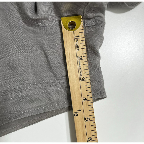 ATHLETA Bali 100% Linen Shorts Pockets Size 10 Gray Outdoor Hiking Beach Active - Picture 6 of 12
